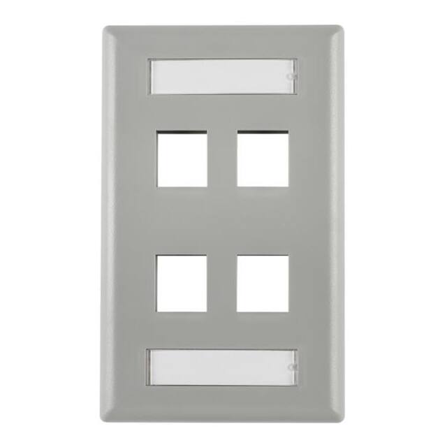 FPIQUAD-GRY HellermannTyton  Keystone Faceplates Frames